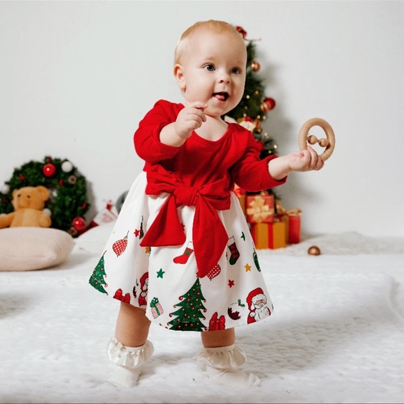 “CHRISTMAS PRINT BABY DRESS” - Picture 5 of 7